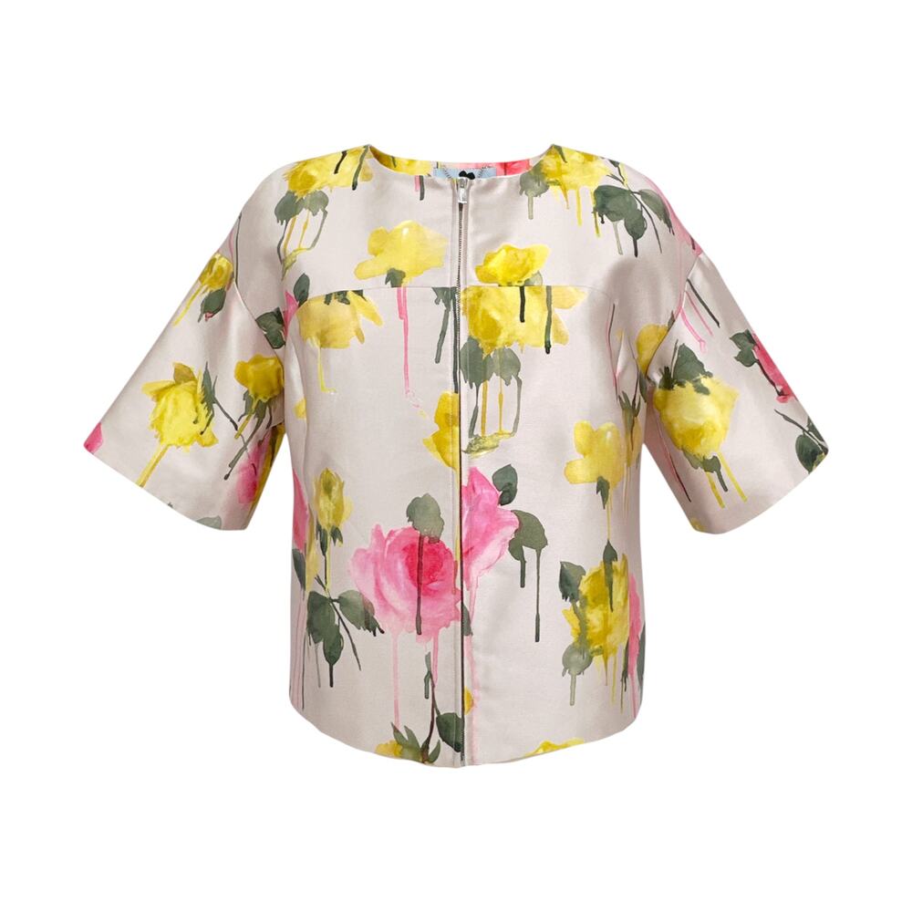 BLUMARINE Floral Silk Blend Evening Jacket IT40 | US4